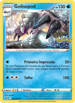 Carta Golisopod da coleção Pokémon GO