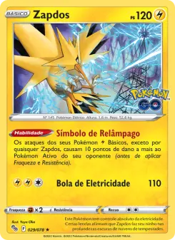 Carta Zapdos da coleção Pokémon GO