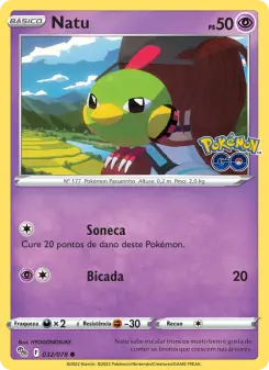 Carta Natu da coleção Pokémon GO