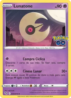 Carta Lunatone da coleção Pokémon GO