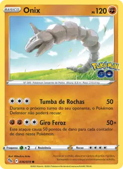 Carta Onix da coleção Pokémon GO