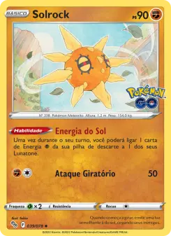 Carta Solrock da coleção Pokémon GO