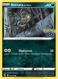 Carta Alolan Rattata da coleção Pokémon GO