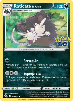 Carta Alolan Raticate da coleção Pokémon GO