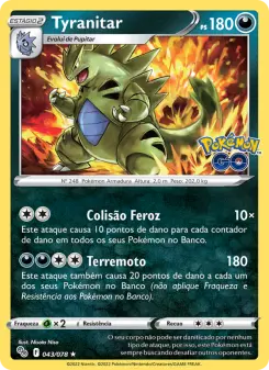 Carta Tyranitar da coleção Pokémon GO