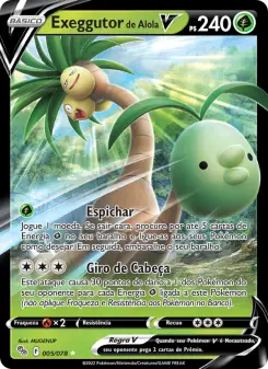 Carta Alolan Exeggutor V da coleção Pokémon GO
