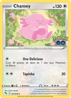 Carta Chansey da coleção Pokémon GO