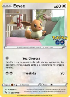 Carta Eevee da coleção Pokémon GO