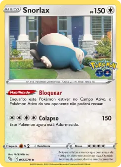 Carta Snorlax da coleção Pokémon GO