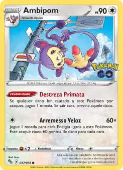 Carta Ambipom da coleção Pokémon GO