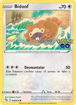 Carta Bidoof da coleção Pokémon GO