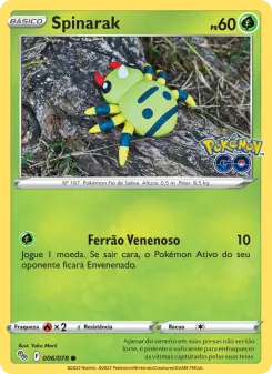 Carta Spinarak da coleção Pokémon GO