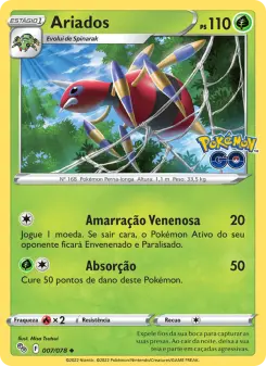 Carta Ariados da coleção Pokémon GO