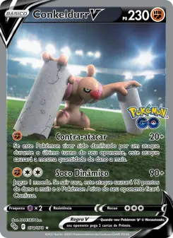 Carta Conkeldurr V da coleção Pokémon GO