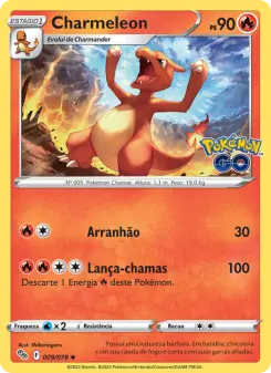 Carta Charmeleon da coleção Pokémon GO