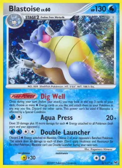 Carta Blastoise da coleção Platinum