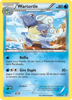 Carta Wartortle da coleção Plasma Blast