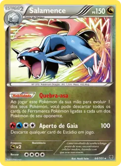Carta Salamence da coleção Plasma Blast