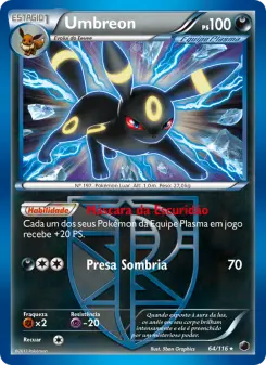 Carta Umbreon da coleção Plasma Freeze