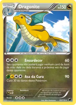 Carta Dragonite da coleção Plasma Freeze