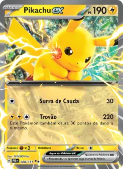 Carta Pikachu ex da coleção Prismatic Evolutions