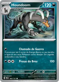 Carta Houndoom da coleção Prismatic Evolutions