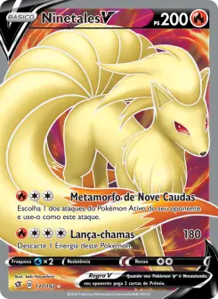 Carta Ninetales V da coleção Rebel Clash