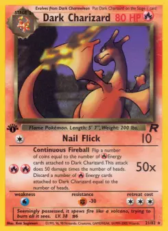 Carta Dark Charizard da coleção Team Rocket