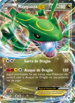Carta Rayquaza EX da coleção Roaring Skies
