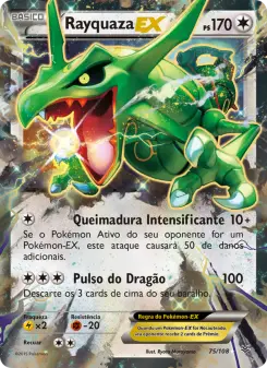Carta Rayquaza EX da coleção Roaring Skies
