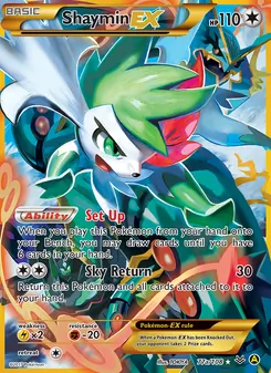 Carta Shaymin EX da coleção Roaring Skies