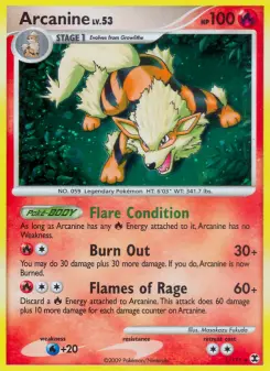 Carta Arcanine da coleção Rising Rivals