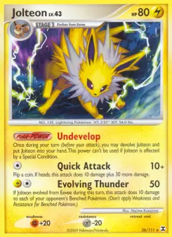Carta Jolteon da coleção Rising Rivals
