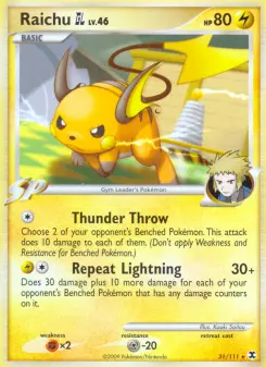 Carta Raichu GL da coleção Rising Rivals