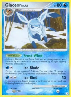 Carta Glaceon da coleção Rising Rivals