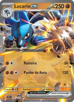 Carta Lucario ex da coleção Stellar Crown