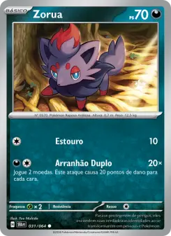 Carta Zorua da coleção Shrouded Fable