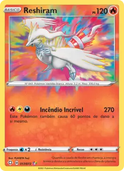 Carta Reshiram da coleção Shining Fates
