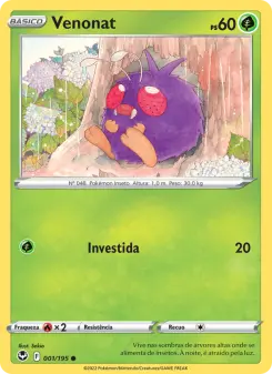 Carta Venonat da coleção Silver Tempest