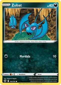 Carta Zubat da coleção Silver Tempest