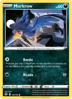 Carta Murkrow da coleção Silver Tempest