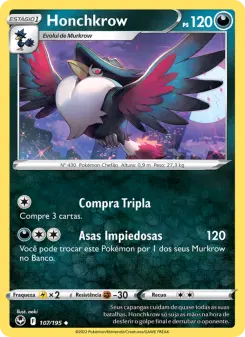 Carta Honchkrow da coleção Silver Tempest
