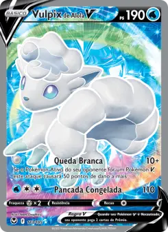 Carta Alolan Vulpix V da coleção Silver Tempest