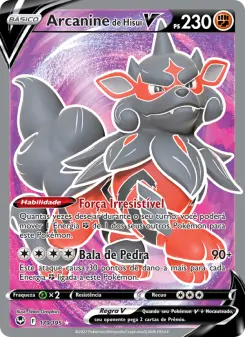 Carta Hisuian Arcanine V da coleção Silver Tempest