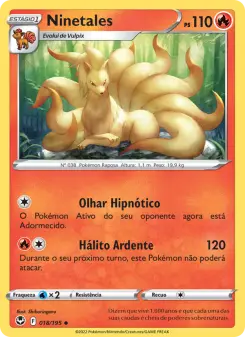 Carta Ninetales da coleção Silver Tempest