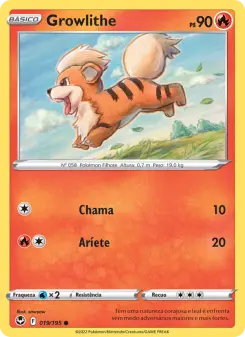 Carta Growlithe da coleção Silver Tempest