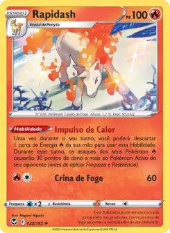 Carta Rapidash da coleção Silver Tempest