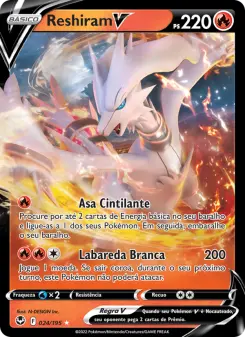 Carta Reshiram V da coleção Silver Tempest