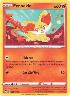 Carta Fennekin da coleção Silver Tempest