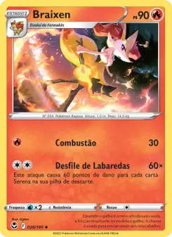 Carta Braixen da coleção Silver Tempest